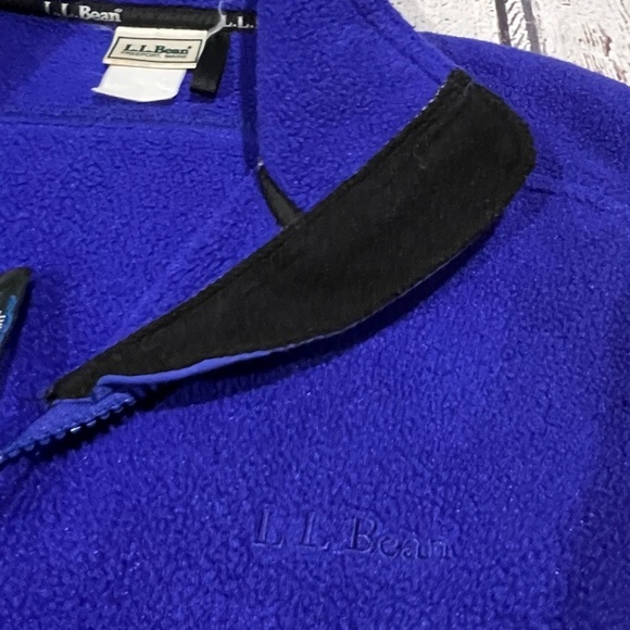 Vintage 1990s LL Bean Blue Men's Zip Up Fleece Vest Jacket - Picture 4 of 7